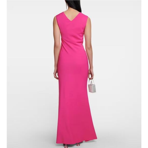 Roland Mouret Pink Stretch Cady Maxi Dress Size 2 Elegant Evening Gown - Picture 2 of 11